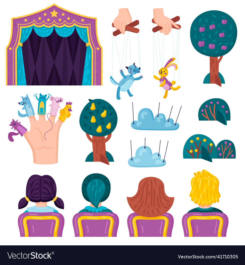 Puppet show booth Royalty Free Vector Image - VectorStock