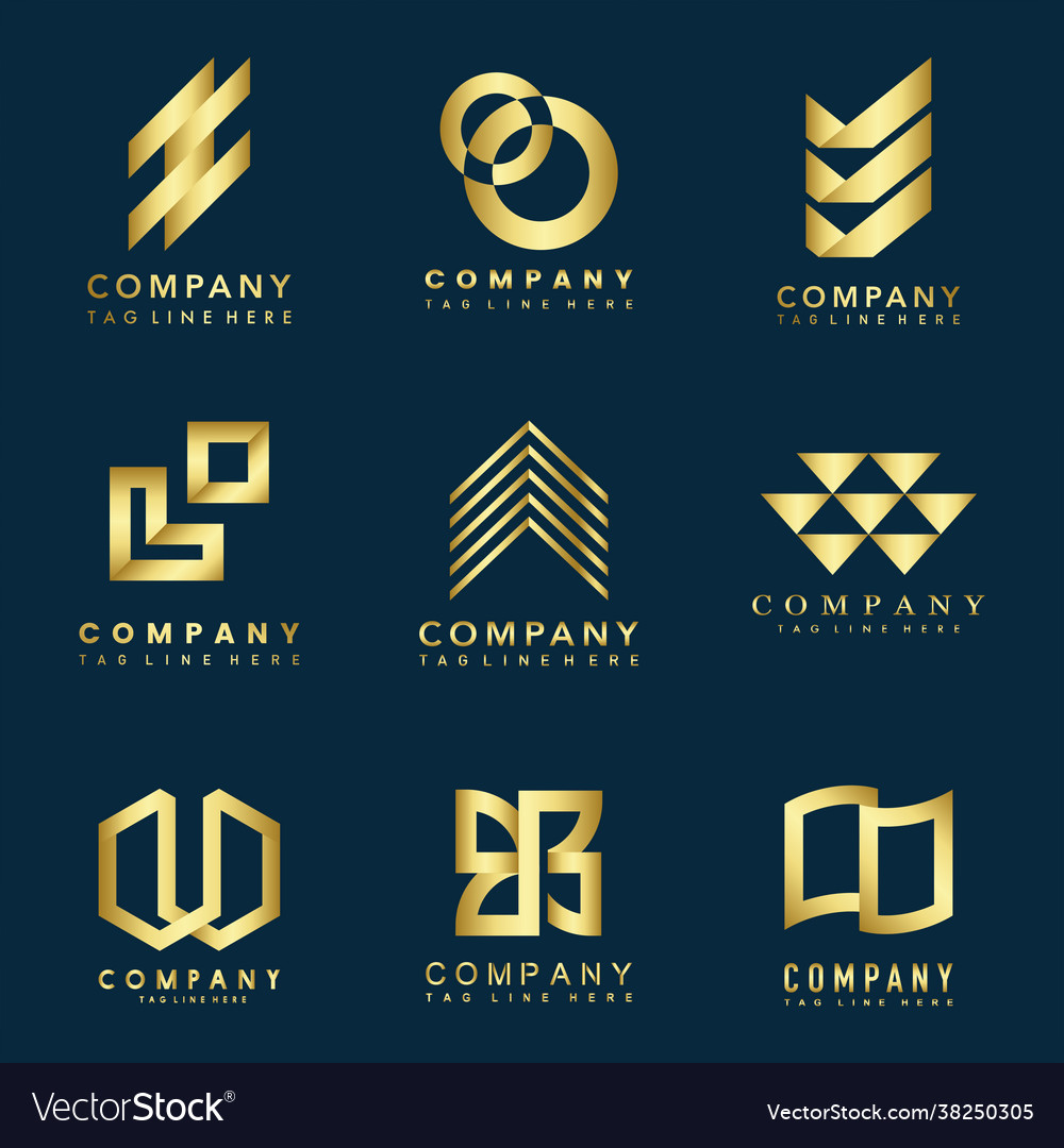 Set company logo design ideas Royalty Free Vector Image