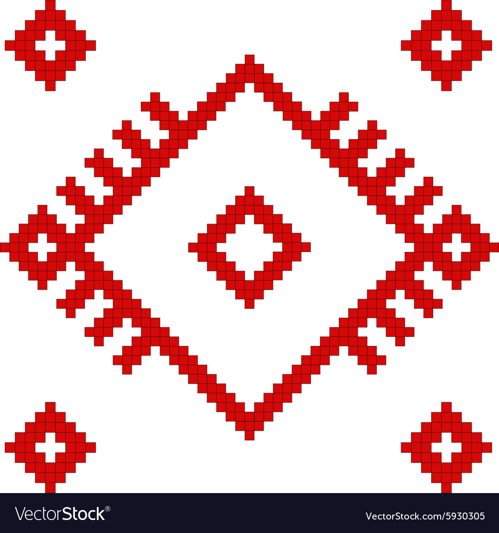 Ukrainian ethnic folk pattern on white background Vector Image