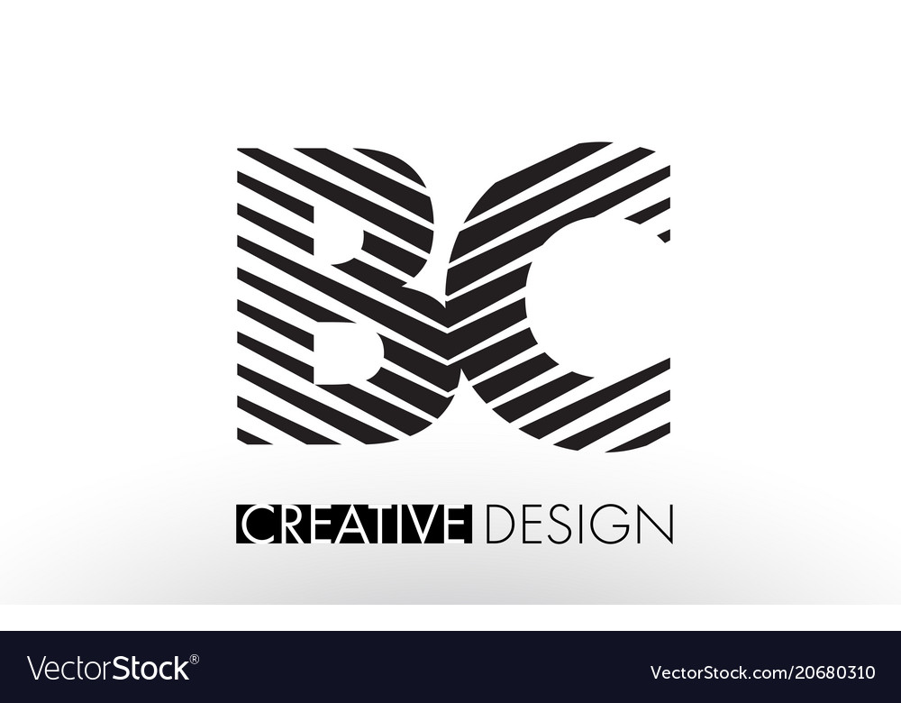 Bc b c lines letter design with creative elegant Vector Image