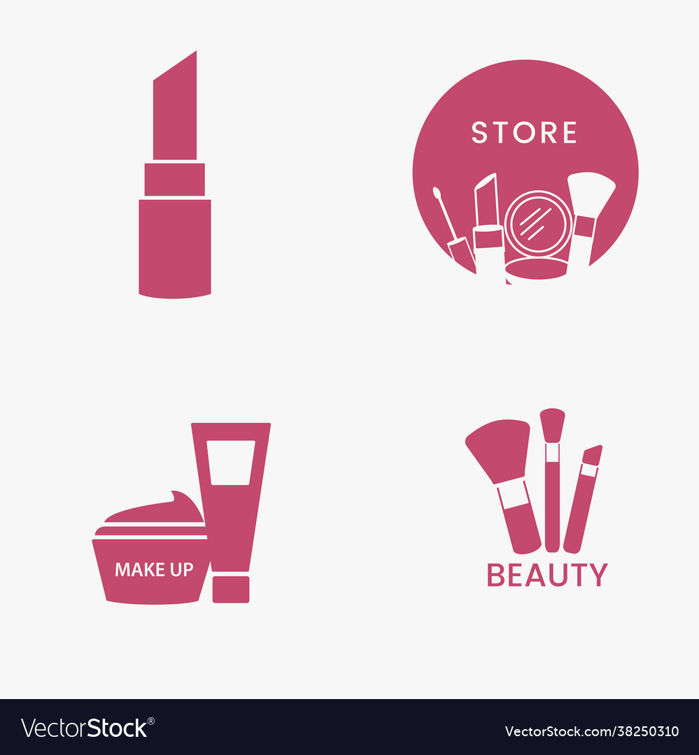 Beauty cosmetics icon set Royalty Free Vector Image