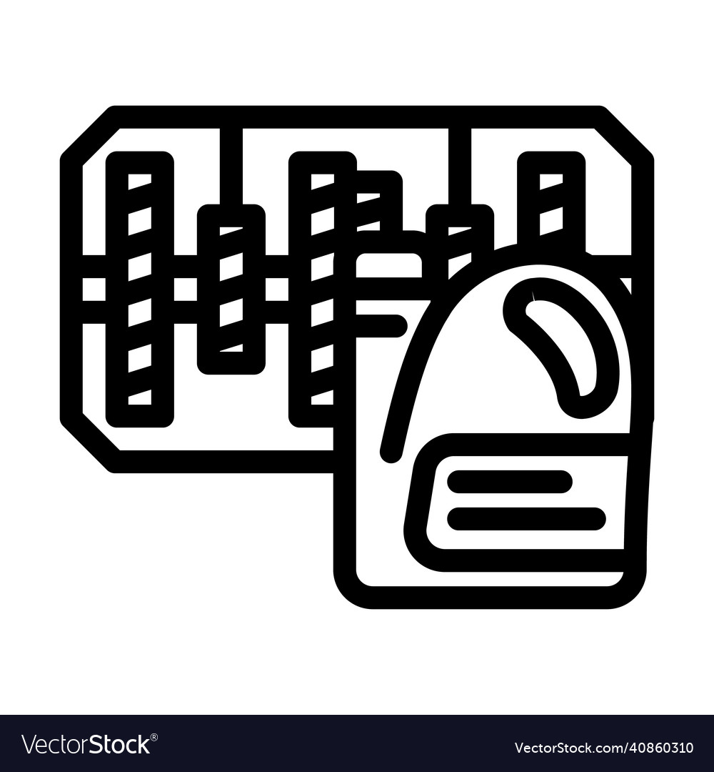 Changing oil in gearbox line icon Royalty Free Vector Image