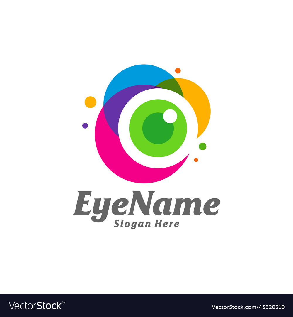 Color eye logo design template Royalty Free Vector Image