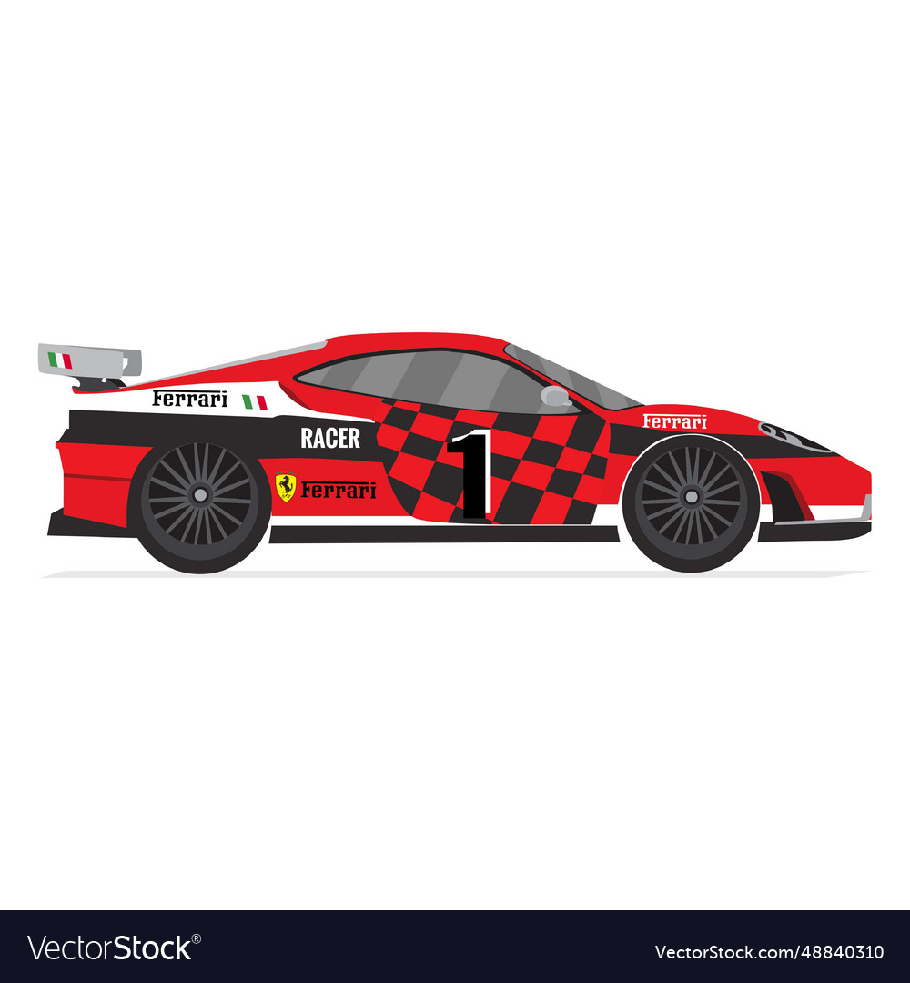 Ferrari racing car race Royalty Free Vector Image