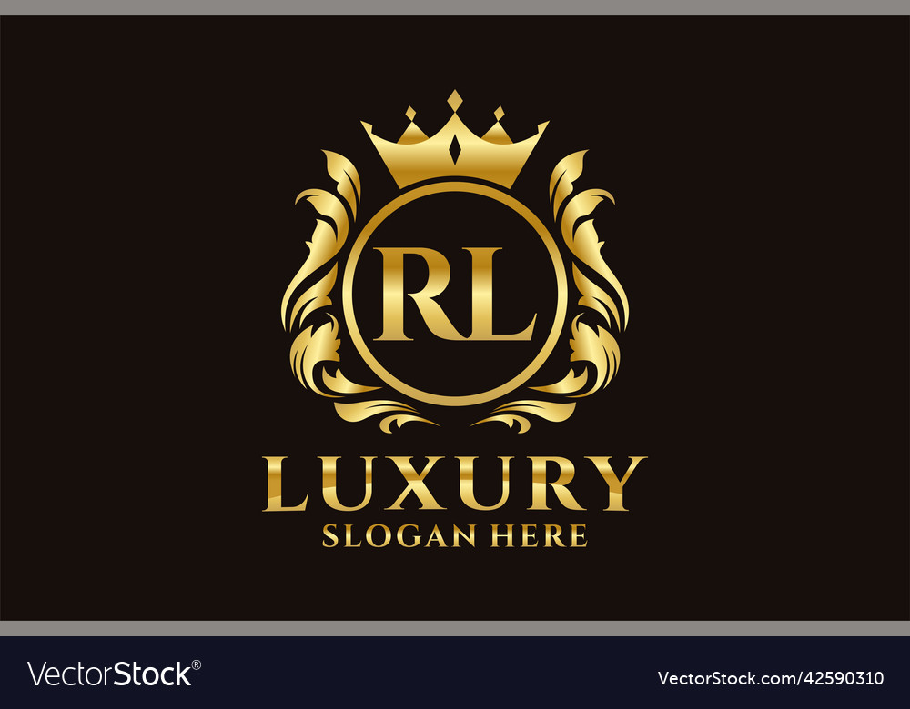 Initial rl letter royal luxury logo template Vector Image