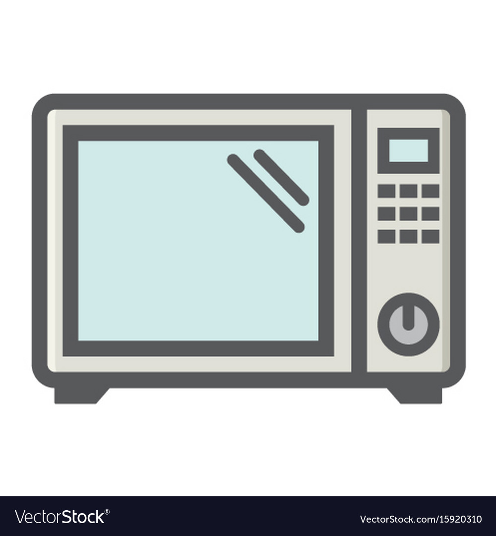 Microwave Oven Colorful Line Icon Household Vector Image