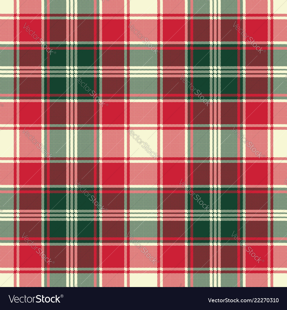 Pixel plaid texture fabric seamless pattern Vector Image