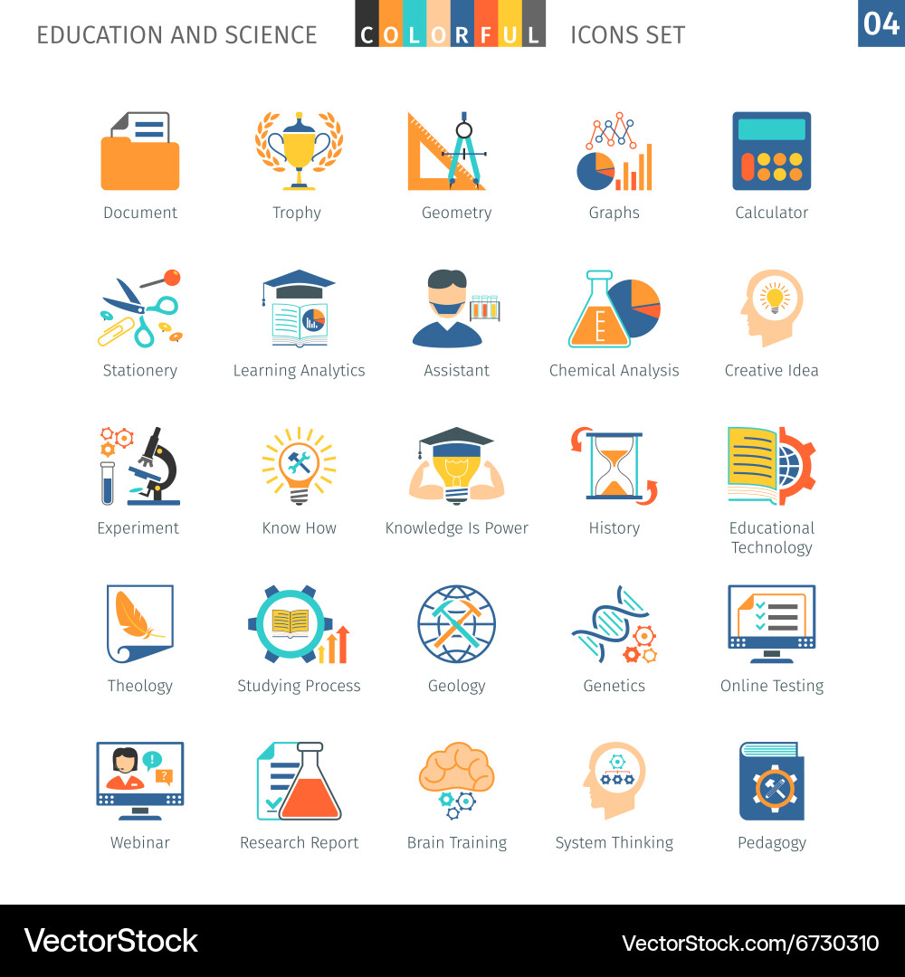Science Set 04 Royalty Free Vector Image - VectorStock