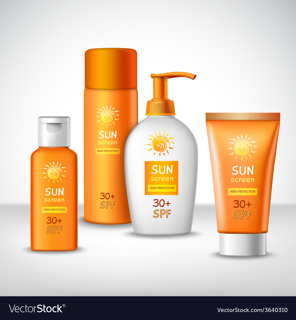 Sunscreen Protection Cosmetics Royalty Free Vector Image