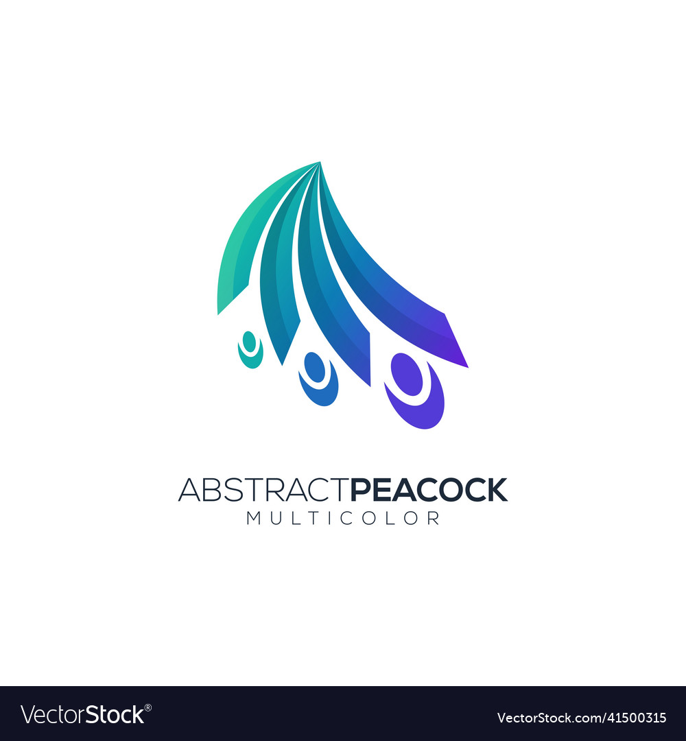 Abstract Peacock Logo Gradient Colorful Royalty Free Vector 1067