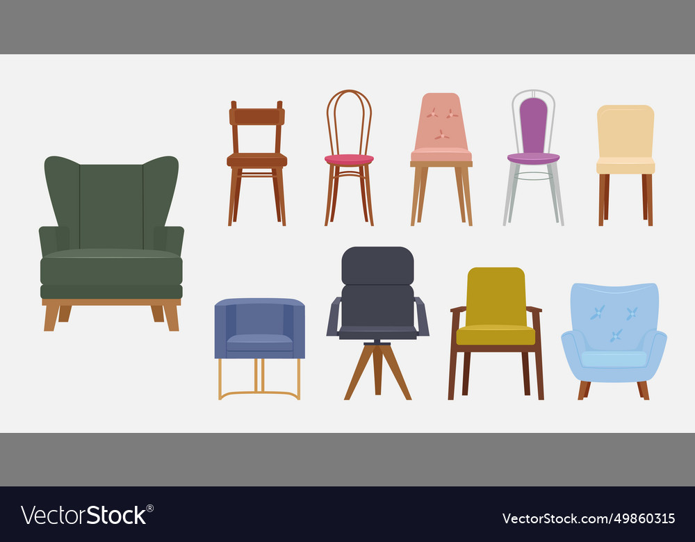 Chairs sofa comfort seating living room Royalty Free Vector