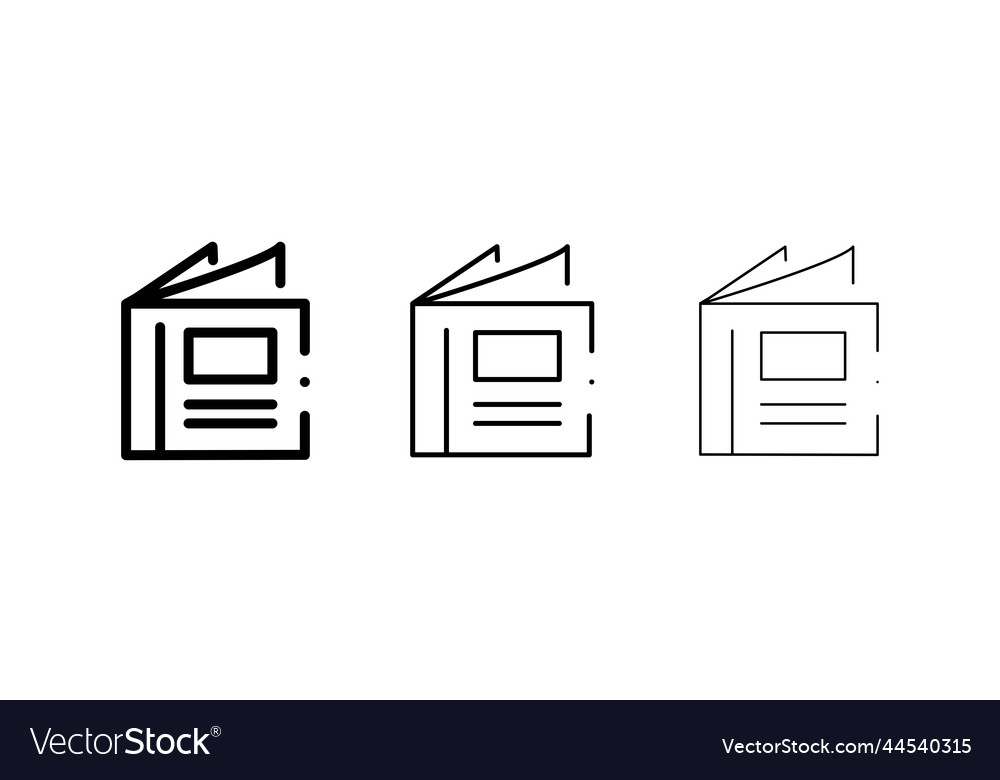 Outline Catalogue Vector Icon. Isolated Black Simple Line Element