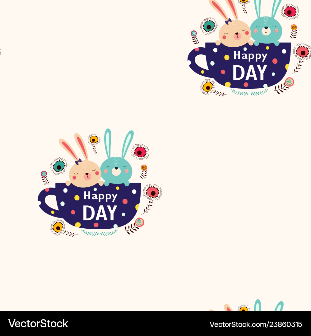 Seamless bunny pattern Royalty Free Vector Image