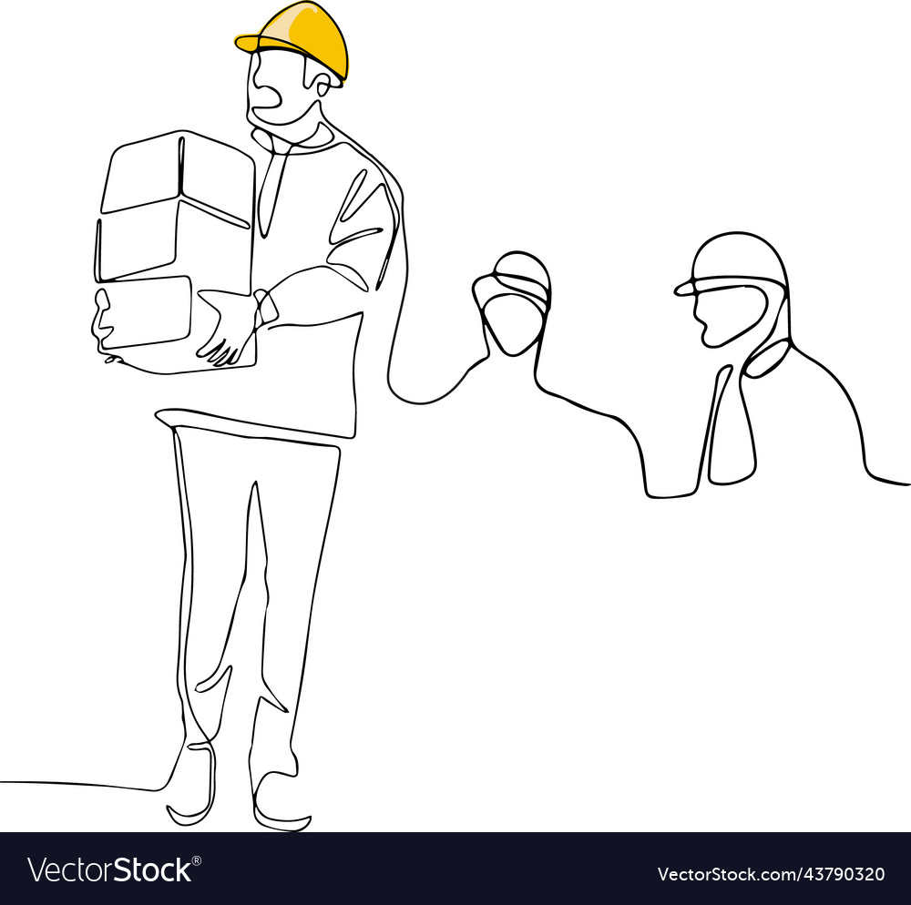 Construction manager and engineer working Vector Image