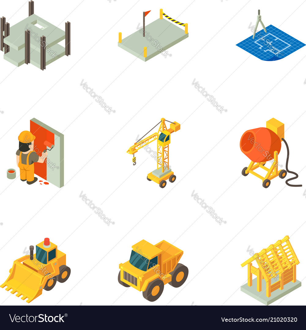 Formation icons set isometric style Royalty Free Vector