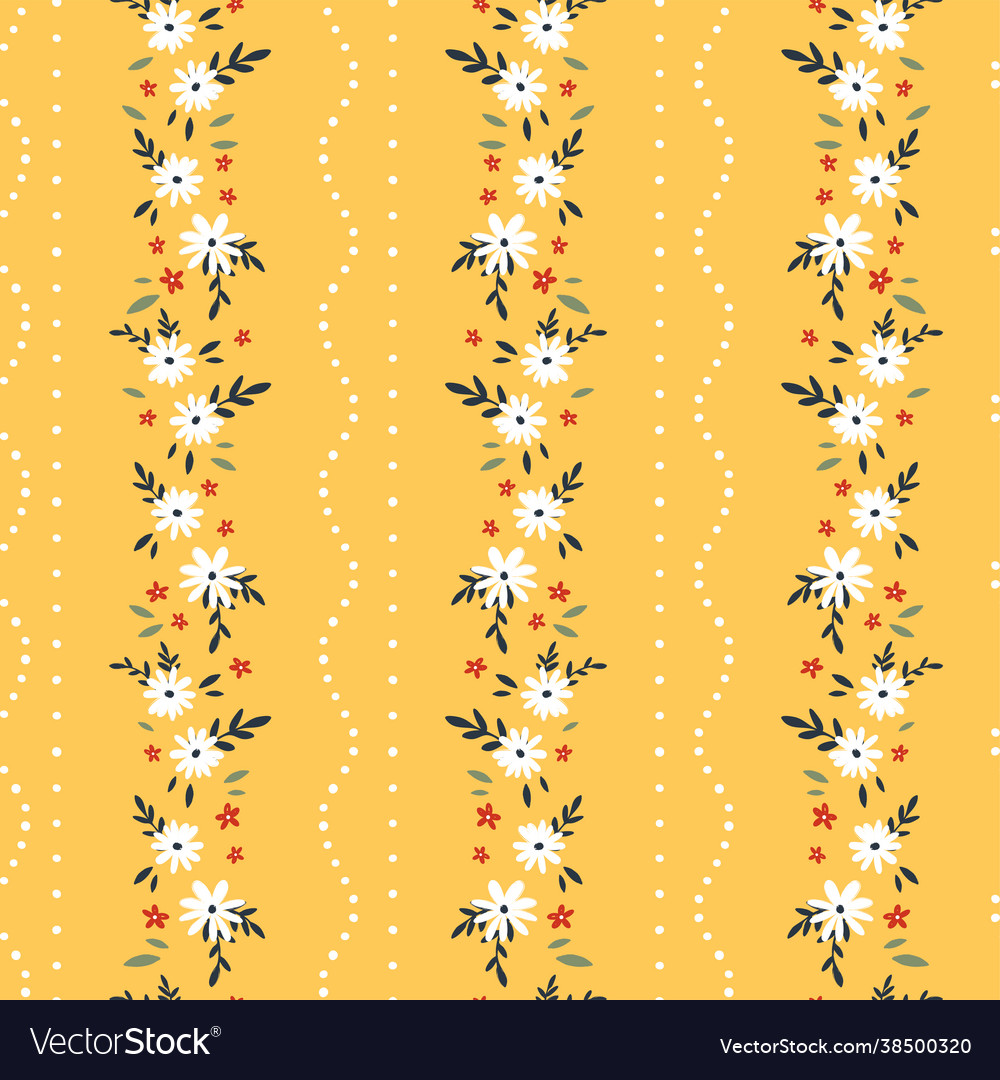 Lovely hand drawn floral seamless pattern cute vector image Lovely hand drawn floral seamless pattern cute
