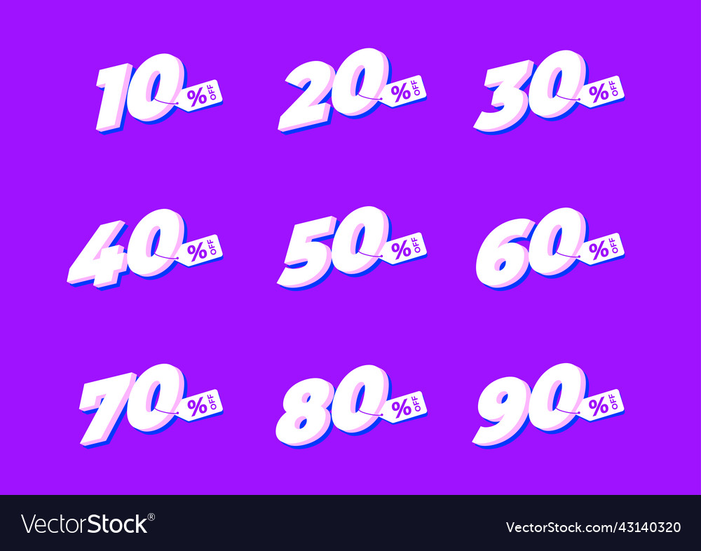 Sale and discount labels price off tag collection Vector Image