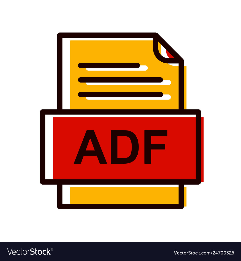 Adf file document icon Royalty Free Vector Image