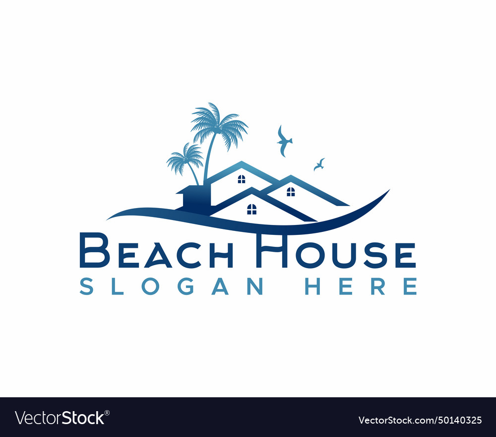 Beach house Royalty Free Vector Image - VectorStock