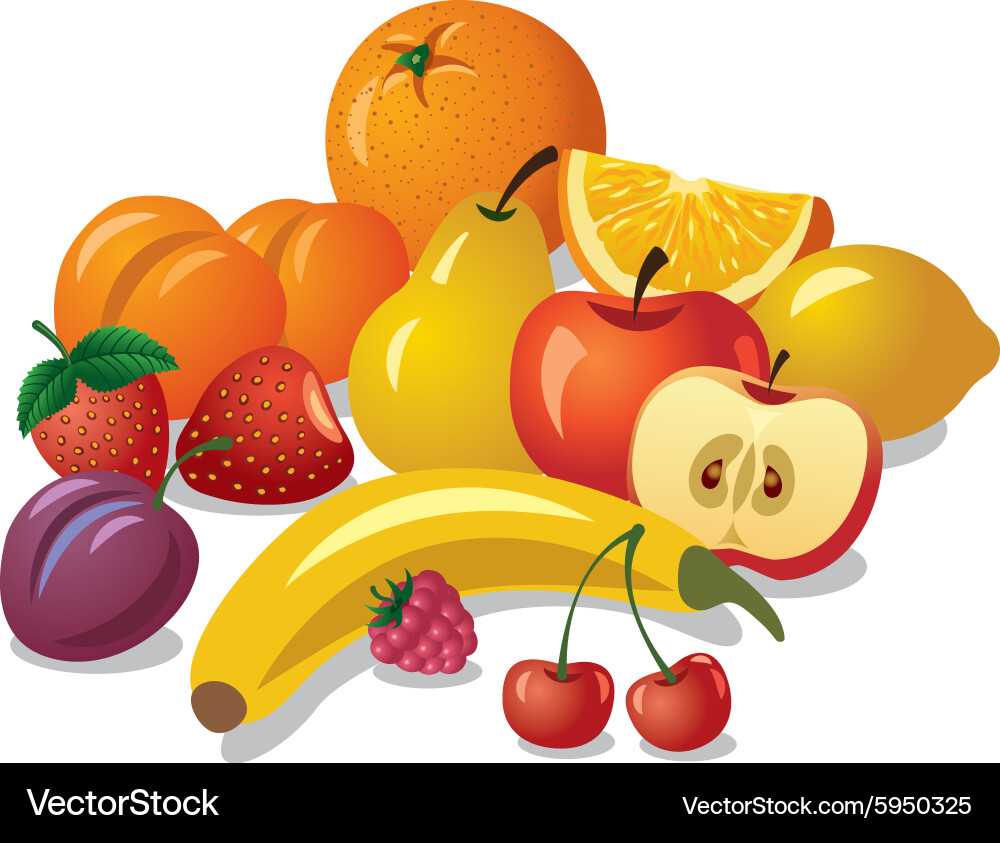 Group of fruits Royalty Free Vector Image VectorStock