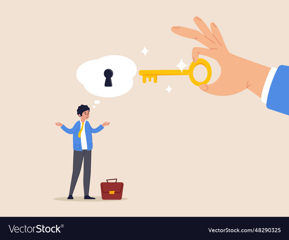 Key to unlock business idea concept Royalty Free Vector