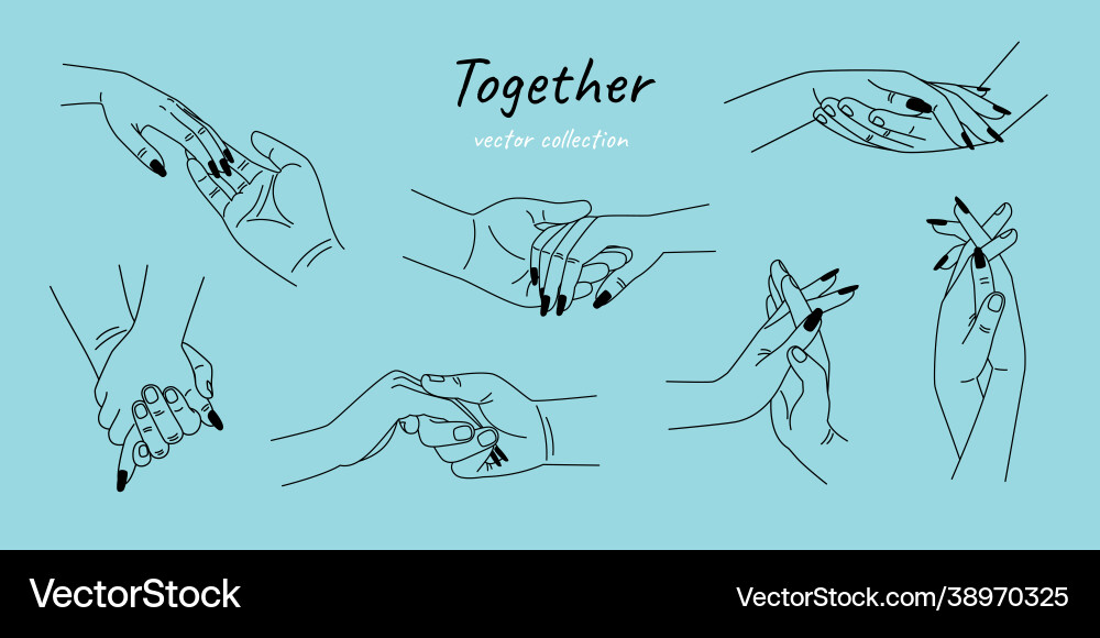Relationship loving hands together Royalty Free Vector Image