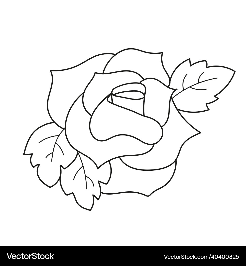 Simple coloring page black and white hand drawn Vector Image