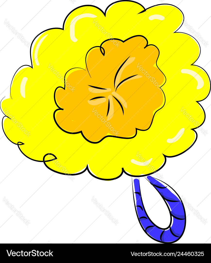 Yellow shower sponge color on white background Vector Image