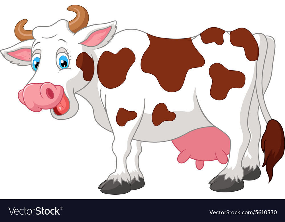 Happy cartoon cow Royalty Free Vector Image - VectorStock