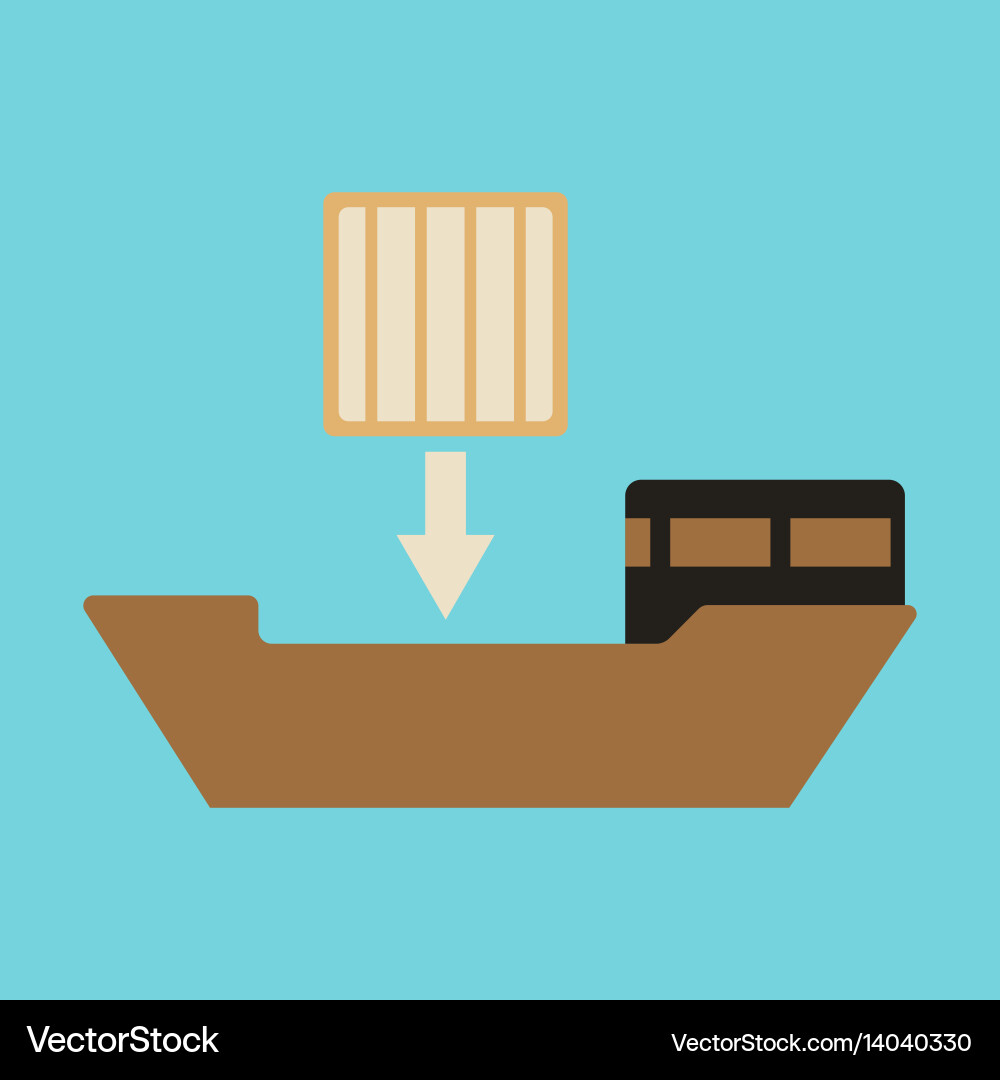 Icon in flat design container loading Royalty Free Vector