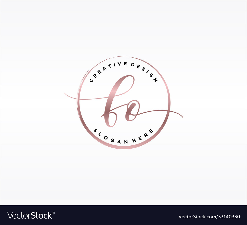 Initial fo handwriting logo with circle template Vector Image