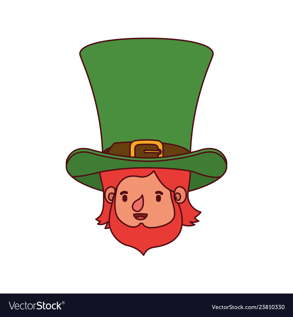 Leprechaun head with hat avatar character Vector Image