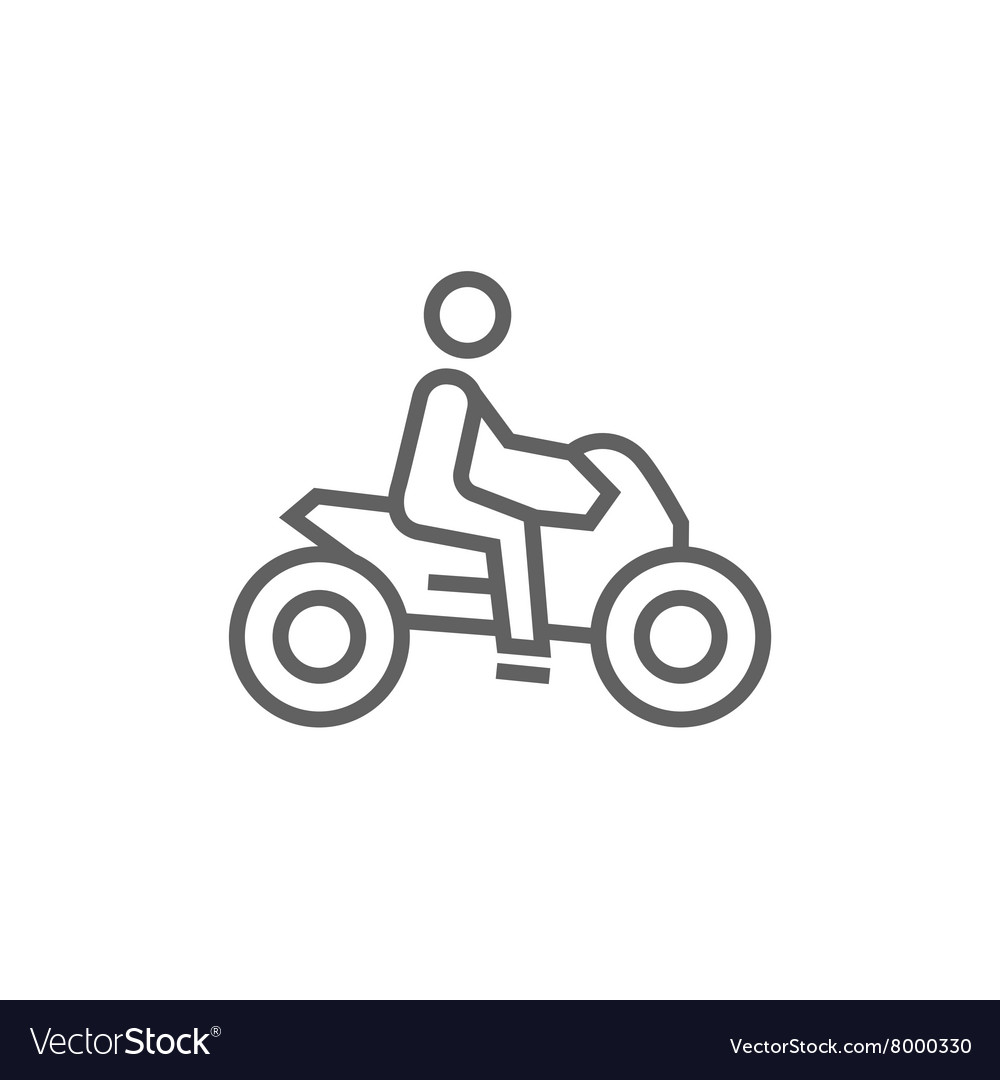 Man riding motorcycle line icon Royalty Free Vector Image