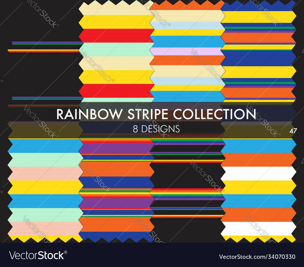 Rainbow stripe seamless pattern collection Vector Image