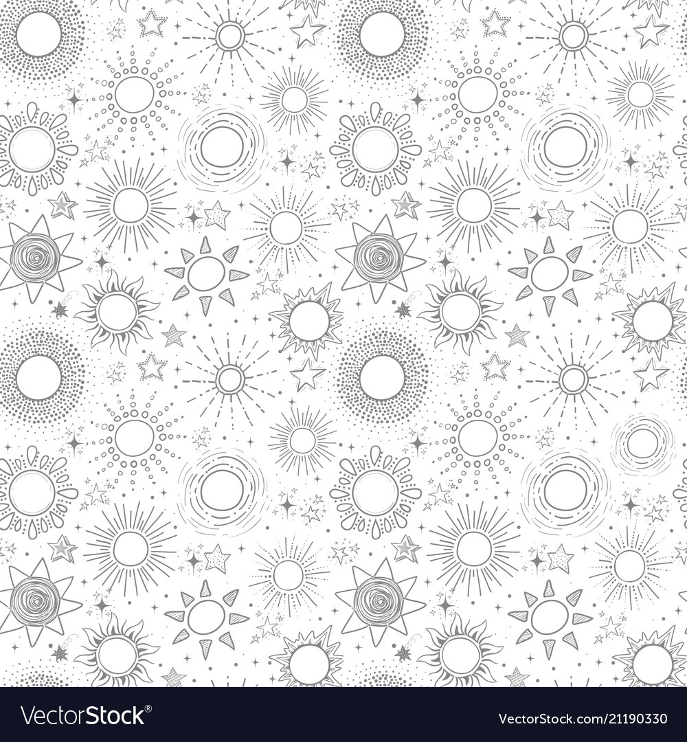Seamless pattern with grey stars on white vector image Seamless pattern with grey stars on white