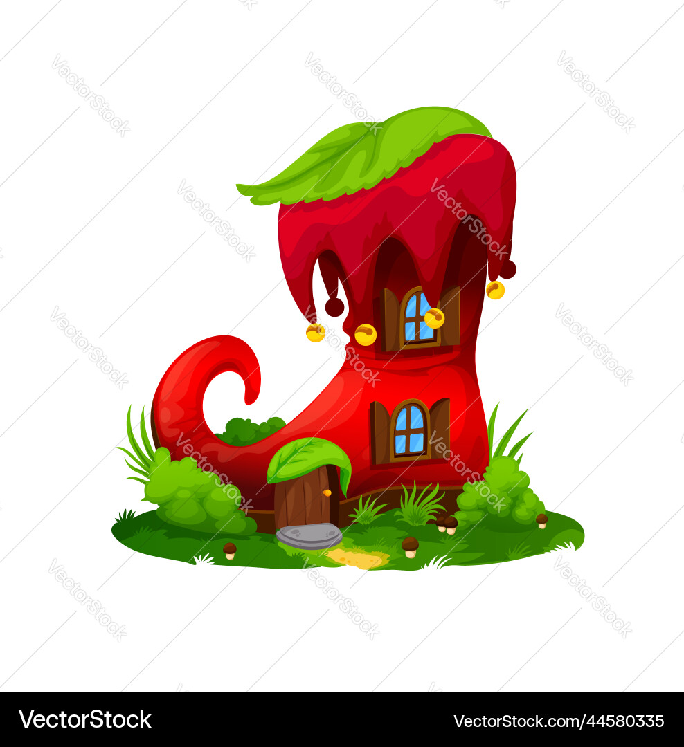 Cartoon red boot house building dwelling Vector Image