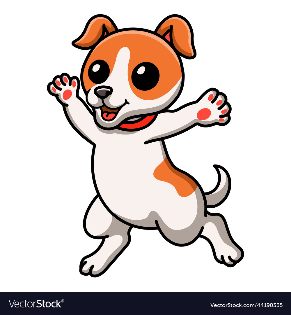 Cute jack russel dog cartoon Royalty Free Vector Image