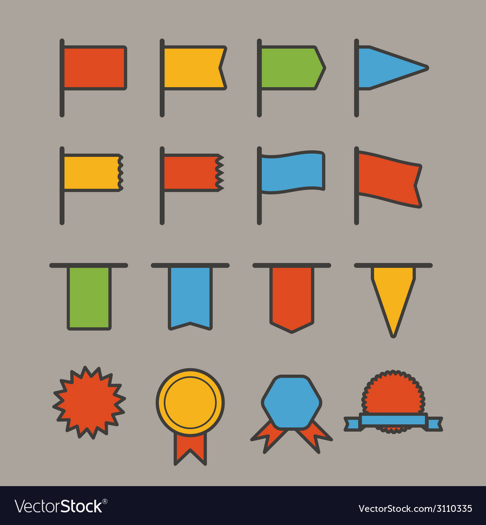 Different Color Banners And Flags Clip Art Vector Image