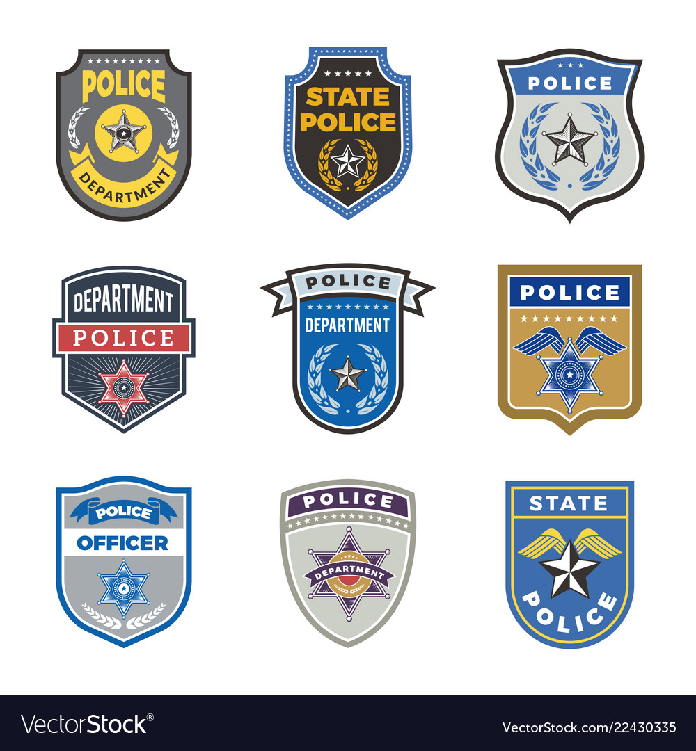 Police shield government agent badges and police Vector Image