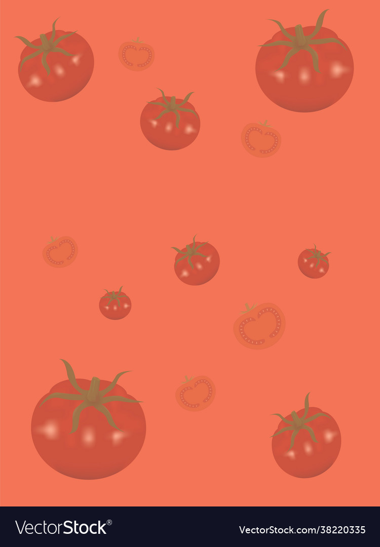 Tomatoes template background for poster Royalty Free Vector