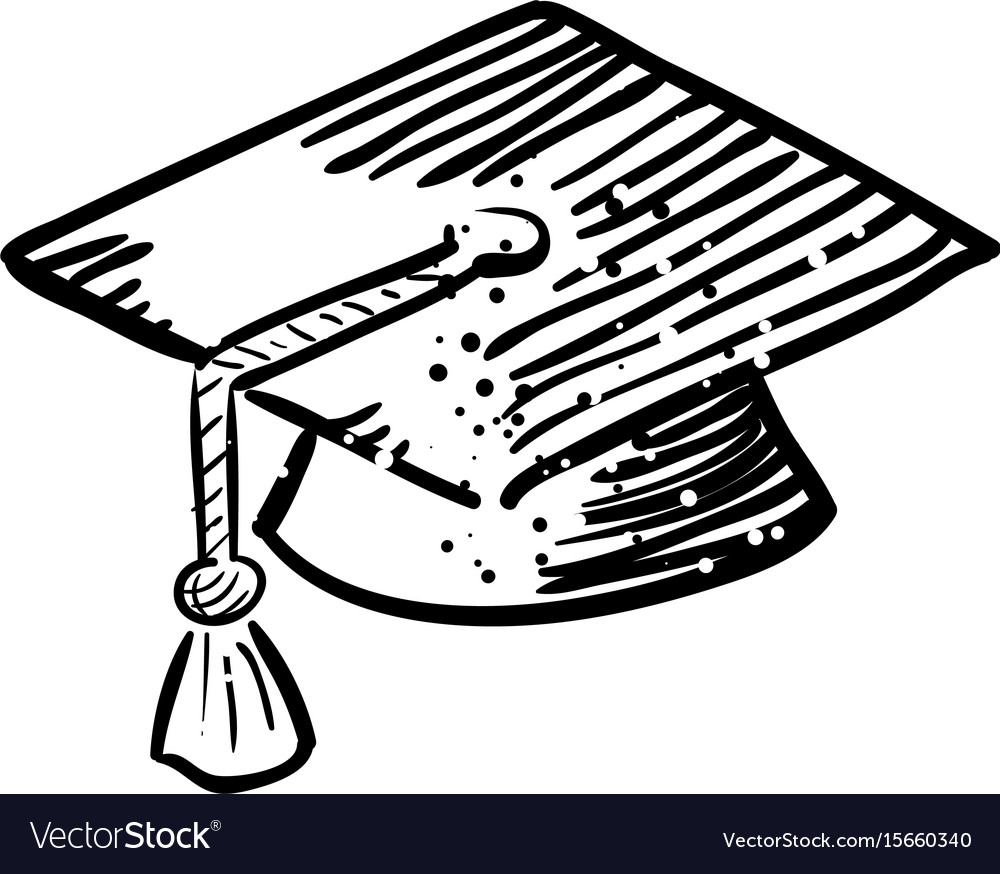 Cartoon image of graduation cap icon education Vector Image