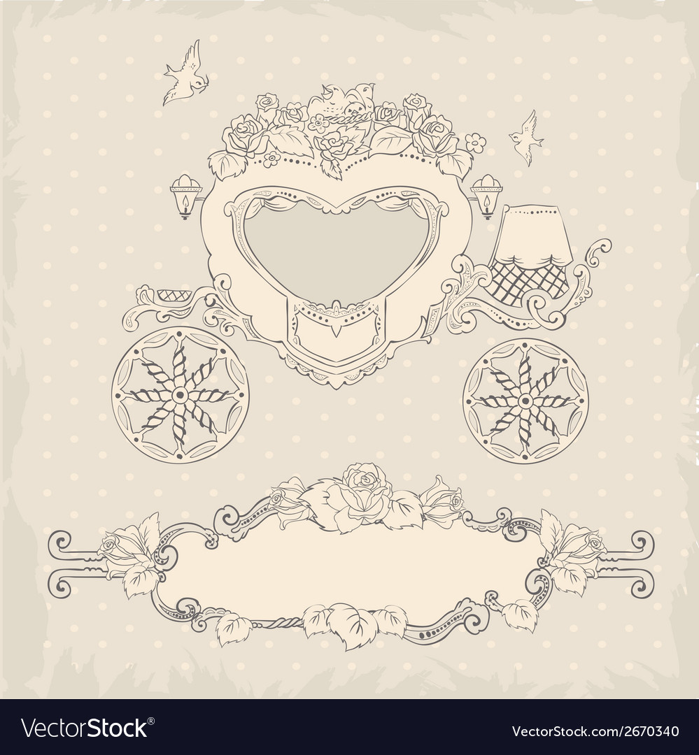 Coach Template Wedding Invitation Royalty Free Vector Image