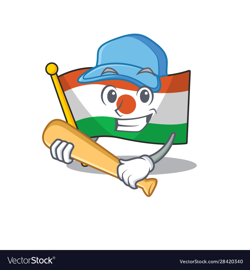 Cool flag niger scroll cartoon character design Vector Image