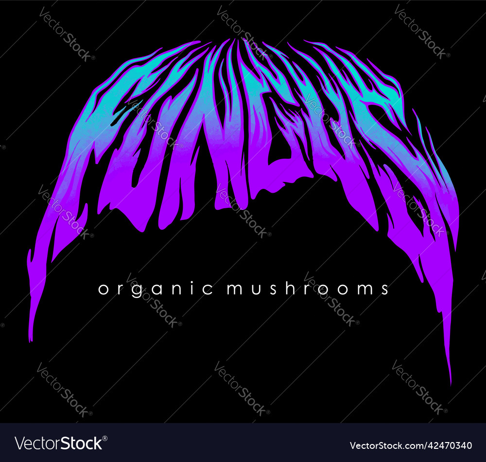 fungus-word-lettering-typography-royalty-free-vector-image