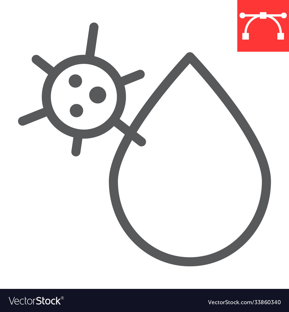 Hiv virus line icon aids and coronavirus covid19 Vector Image