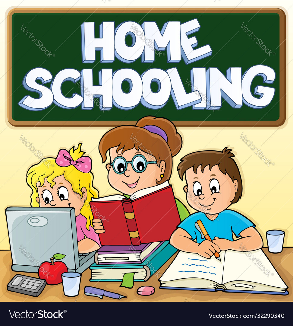 Home schooling theme image 3 Royalty Free Vector Image