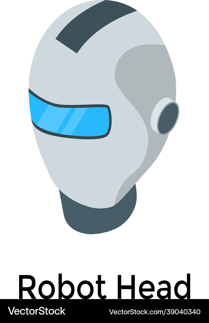 Humanoid robot head Royalty Free Vector Image - VectorStock