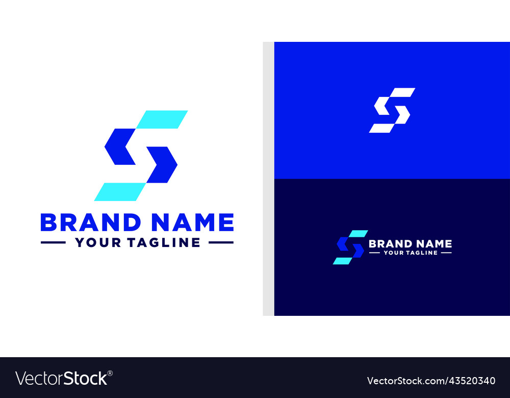 Letter s logo code web app technology editable Vector Image