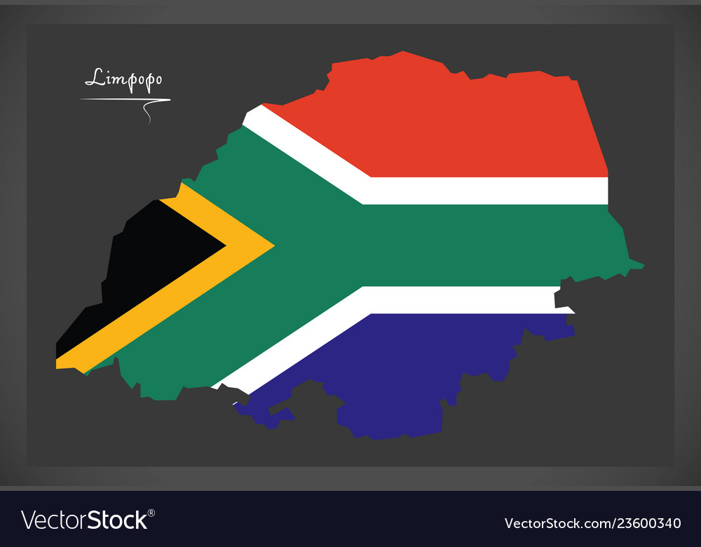 Limpopo South Africa Map With National Flag Vector Image Limpopo South Africa Map With National Flag Vector 23600340