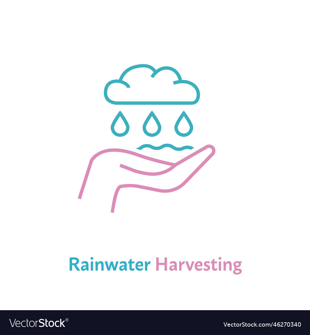 Rainwater harvesting symbol pictogram sign Vector Image